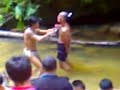 Image Tradisi Kekebalan Suku Asli Kalimantan Borneo Indonesia