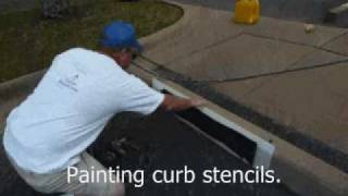 Replying to @Jheshua How to curb paint with stencils! 🔥 #curbpaintin