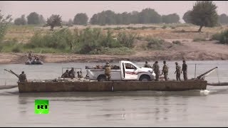 Видео форсирования реки Евфрат сирийскими военными в районе Дейр эз-Зора