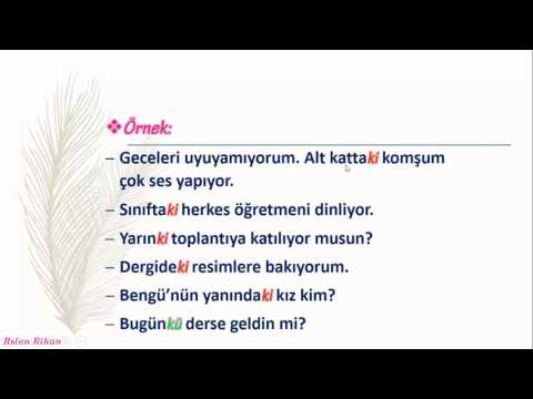 تعلم اللغة التركية (الدرس 19 من المستوى الأول A1) (اللاحقة Ki)