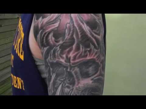Black Grey full sleeve tattoo freehand BlackVultureGallery 174 views 3