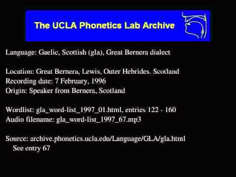 Gaelic, Scottish audio: gla_word-list_1997_67