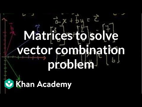 Matrices to solve a vector combination problem