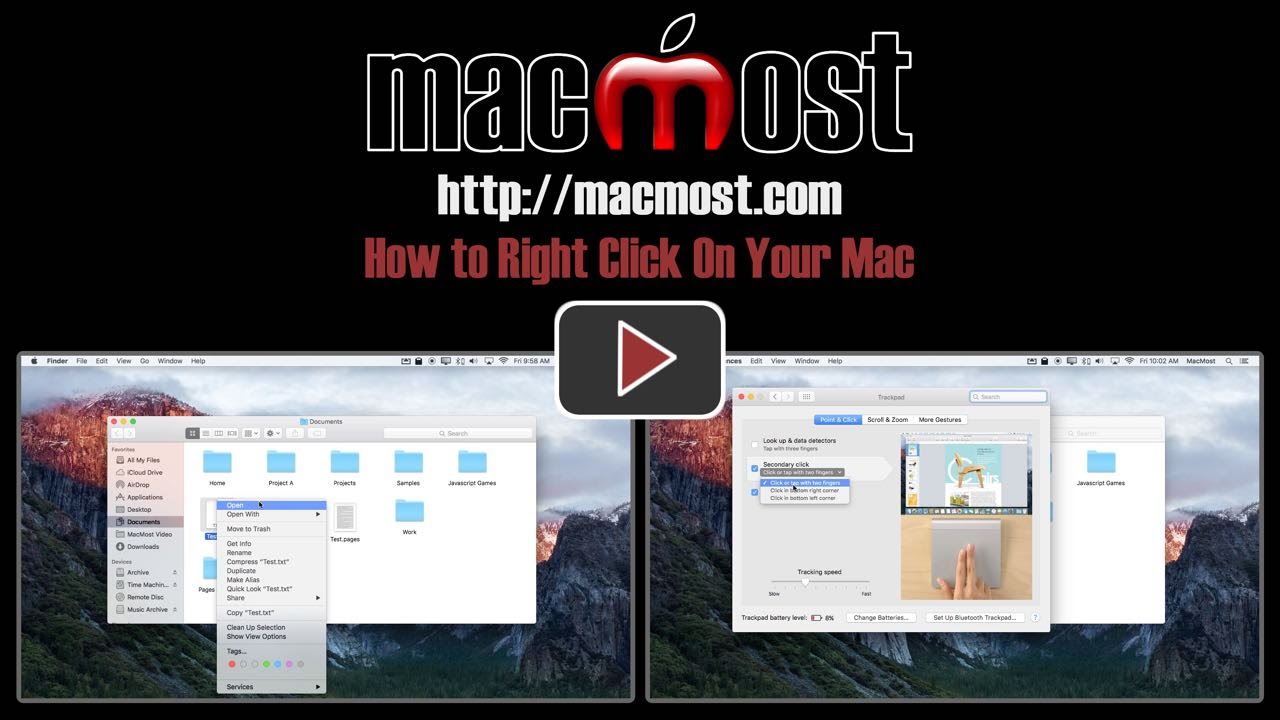 MacMost How to Right Click On Your Mac