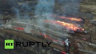 Под Томском произошел крупный пожар на складе древесины