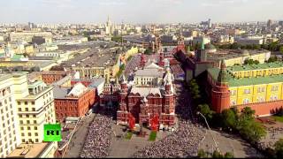 «Бессмертный полк» в Москве с высоты птичьего полета