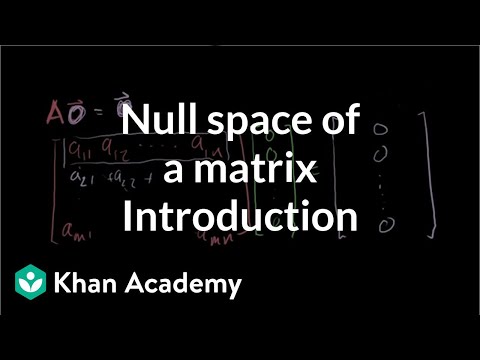 Introduction to the Null Space of a Matrix