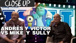 Andrés Bustamante y Victor Trujillo en el Close Up a Monsters University