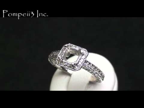 Pompeii3 Inc Mens Princess Cut Diamond White Gold Wedding Ring Band 