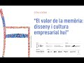 Image of the cover of the video;Col·loqui ‘El valor de la memòria: disseny i cultura empresarial hui’