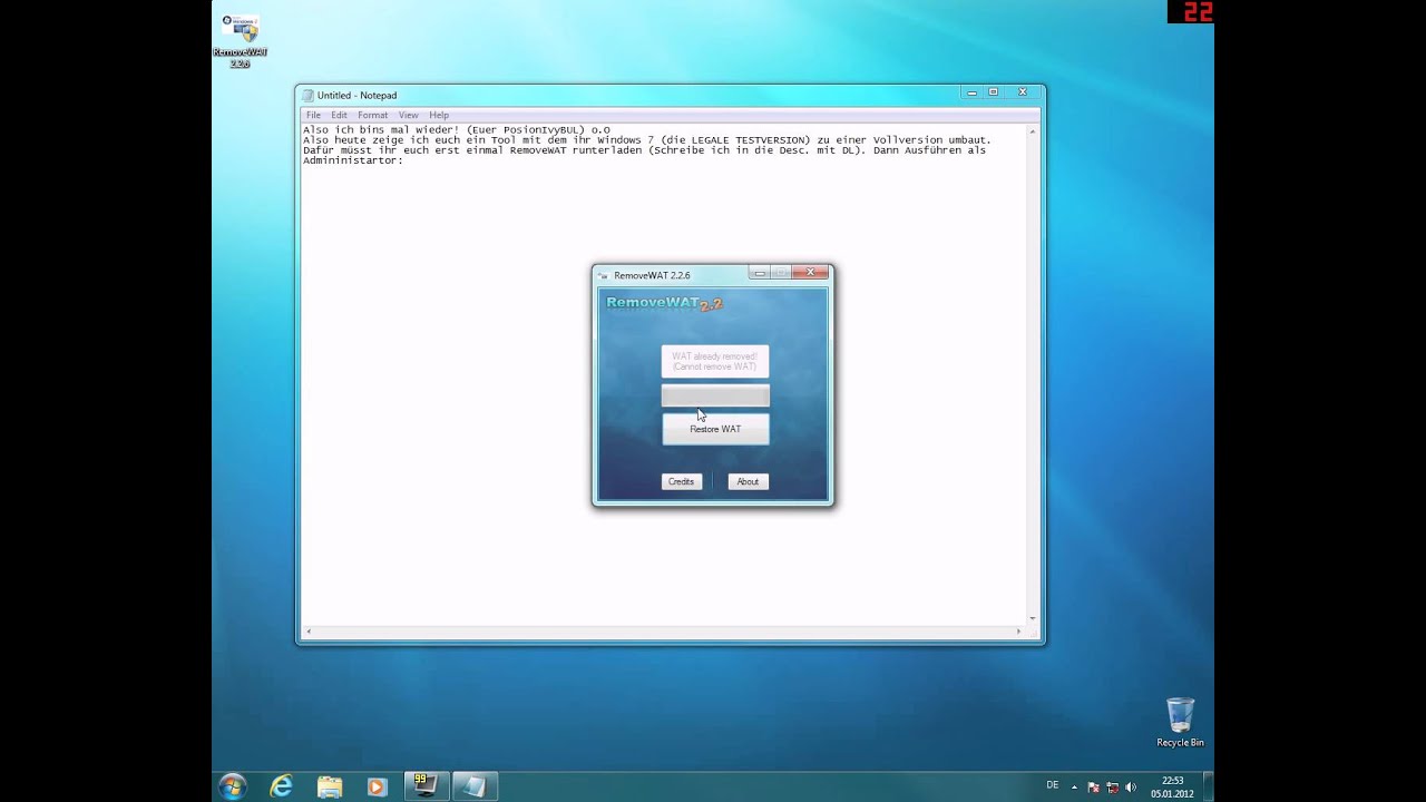 RemoveWAT Windows 7