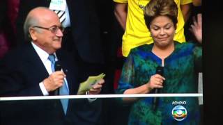 Dilma sendo vaiada Abertura Copa Confederaçoes