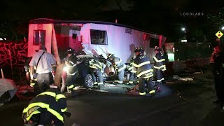 FDNY Extricates Man Who Fatally Crashed Into Trailer