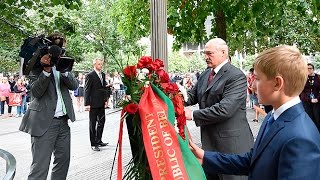 А. Лукашенко в Америке. Посещение Национального мемориала "11 сентября" в Нью-Йорке 27.09.2015