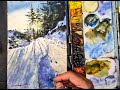 Watercolor Painting Tutorial - Snowy Scene