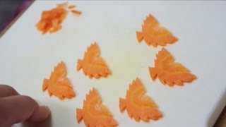 Decorative cutting - birds of carrot - YouTube