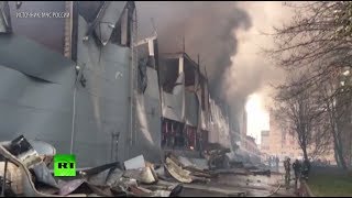 В Санкт-Петербурге произошёл масштабный пожар в гипермаркете