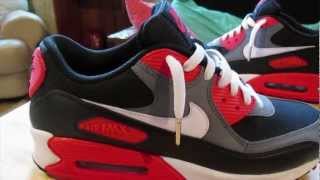 air max 90 reverse infrared on feet