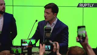 Зеленский комментирует предварительные итоги второго тура выборов президента Украины (22.04.2019 11:06)