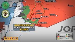 6 июля 2018. Военная обстановка в Сирии. Российские войска помогают освобождать границу с Иорданией.