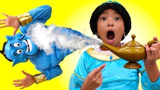 Wendy Pretend Play Jasmine Finding Magic Genie Lamp in Funny Aladdin MovieWendy Pretend Play Jasmine Finding Magic Genie Lamp in Funny Aladdin Movie