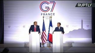 Трамп и Макрон проводят пресс-конференцию по итогам саммита G7 (27.08.2019 13:49)