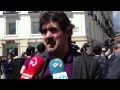 Pello Urizar EAko buruzagia Madrilen Kongresuaren atarian, Bildu galarazteko aukera salatzen