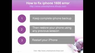 Easy way to fix unlock iPhone error 1600 Easy way to fix unlock iPhone error 1600