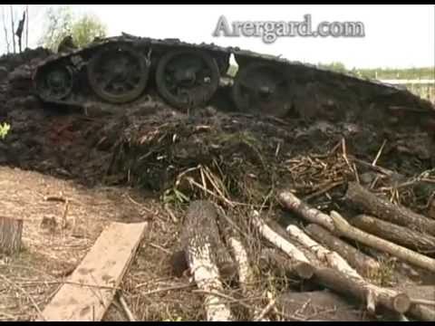 Подъем  танка из болота