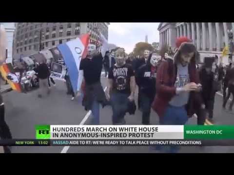 (Anonymous) Protest - HUNDREDS march in WASHINGTON DC against OBAMA and his CORRUPT ALLIES  7/20/14