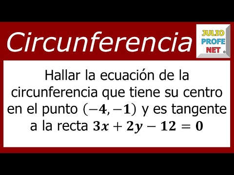 Ecuación de una circunferencia tangente a una recta dada
