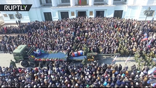 Церемония прощания с Гиви в Донецке