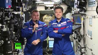 Праздник на орбите: экипаж МКС поздравил Землю с Днём космонавтики (12.04.2019 15:05)