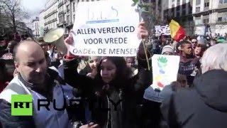 Тысячи людей вышли на улицы Брюсселя на митинг против терроризма