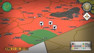 22 июня 2018. Военная обстановка в Сирии. Удар коалиции США по сирийской армии на востоке Сирии.
