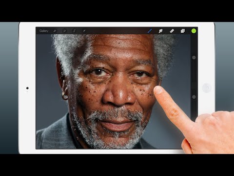 Pintando realísticamente a Morgan Freeman con un iPad Pintando realísticamente a Morgan Freeman con un iPad