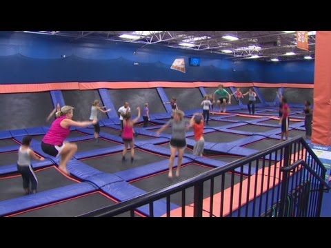 a fitness class that is literally jumping.