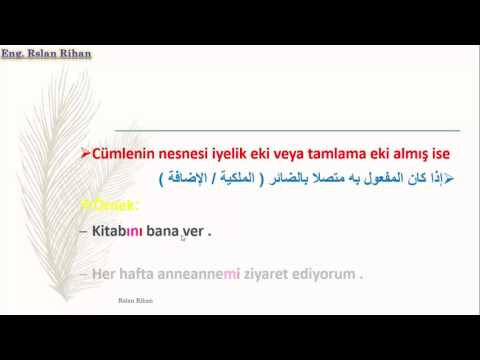 تعلم اللغة التركية (الدرس 14 من المستوى الأول A1) (المفعول به)