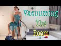 [4K] Vacuuming Clean Room Try on No Bra  Transparent Dress