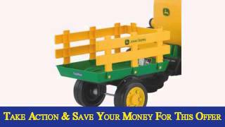 Inspect Peg Perego John Deere Ground Force Tractor with Trailer Deal