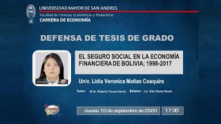 DEFENSAS DE TESIS VIRTUAL 👨‍💼 Univ. Lidia Veronica Matias Coaquira