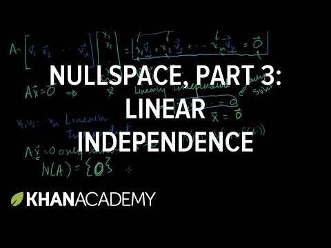 Null Space 3: Relation to Linear Independence
