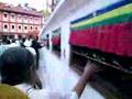 Spinning the Tibetan prayer wheels