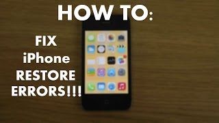 HOW TO: Fix errors 1600, 1601, 1602, 1603, 1604, 20, when trying to restore your iDevice