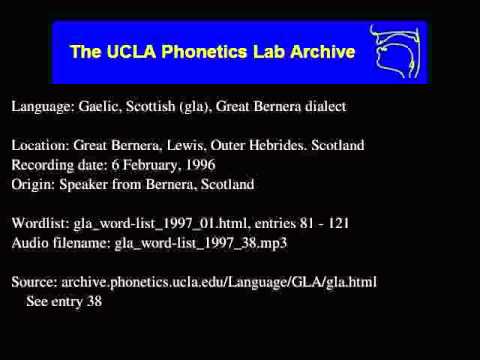 Gaelic, Scottish audio: gla_word-list_1997_38