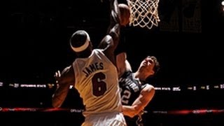 Phantom: LeBron James' BIG block on Tiago Splitter from 2 angles!