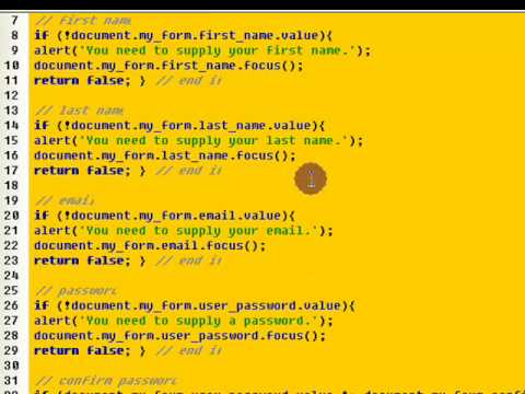 Html javascript form validation tutorial download the code