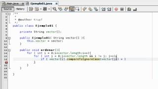 Tutorial 13 Java Parte 1 - Ejercicios, Ordenar Alfabeticamente un Vector.mp4