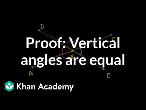 Proof-Vertical Angles are Equal
