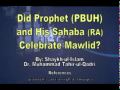 Did Prophet (PBUH) or Sahaba (RA) celebrate Mawlid - References 